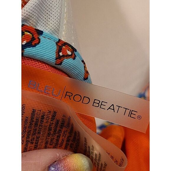 Bleu Rod Beattie Swimsuit Flattering Piece Paisley Key Hole Multicolor | 10 EUC - Picture 6 of 12